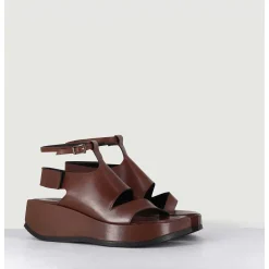 Sandales Asymetriques En Cuir Chocolat & Semelle Bloc Legere - Gala1 Trill Choco