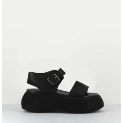 Sandales Chunky En Cuir Noir - 1E005 Gas Nero