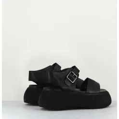 Sandales Chunky En Cuir Noir - 1E005 Gas Nero