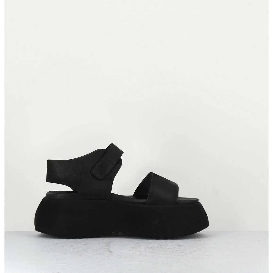 Sandales Chunky En Cuir Noir - 1E005 Gas Nero