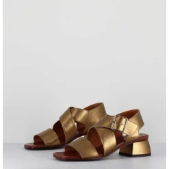 Sandales En Cuir Bronze A Brides Croisees - Qui-Israel44 Dali Bronce
