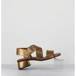 Sandales En Cuir Bronze A Brides Croisees - Qui-Israel44 Dali Bronce