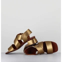 Sandales En Cuir Bronze A Brides Croisees - Qui-Israel44 Dali Bronce
