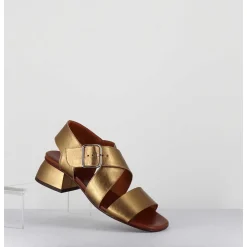 Sandales En Cuir Bronze A Brides Croisees - Qui-Israel44 Dali Bronce