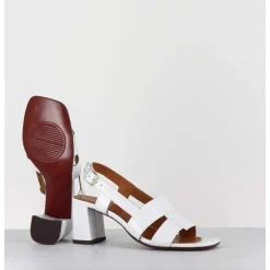 Sandales En Cuir Naplak Blanc Look 70S - Lyza Ferrari Blanco