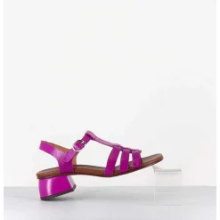 Sandales En Cuir Naplak Souple Multi-Brides Magenta - Qui-Quaca44 Ferrari Purple