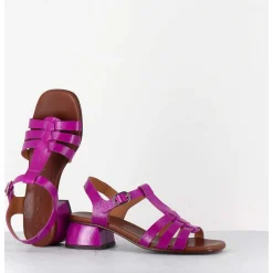 Sandales En Cuir Naplak Souple Multi-Brides Magenta - Qui-Quaca44 Ferrari Purple