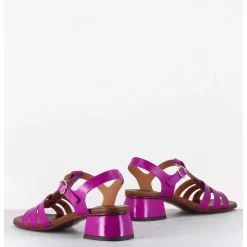 Sandales En Cuir Naplak Souple Multi-Brides Magenta - Qui-Quaca44 Ferrari Purple