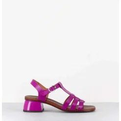 Sandales En Cuir Naplak Souple Multi-Brides Magenta - Qui-Quaca44 Ferrari Purple