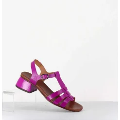 Sandales En Cuir Naplak Souple Multi-Brides Magenta - Qui-Quaca44 Ferrari Purple