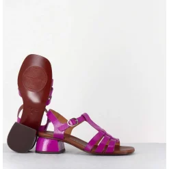 Sandales En Cuir Naplak Souple Multi-Brides Magenta - Qui-Quaca44 Ferrari Purple