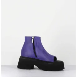 Sandales En Cuir Violette Semelle Epaisse Legere - 3460 Gas Viola