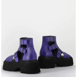 Sandales En Cuir Violette Semelle Epaisse Legere - 3460 Gas Viola