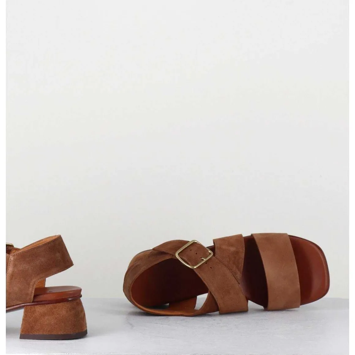Sandales En Daim Marron A Brides Croisees - Qui-Israel44 Zeus Castano