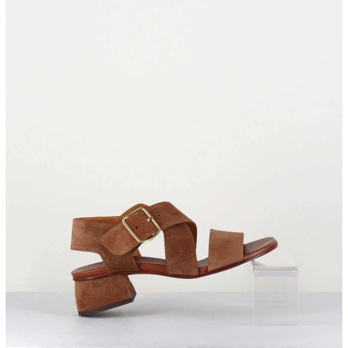 Sandales En Daim Marron A Brides Croisees - Qui-Israel44 Zeus Castano