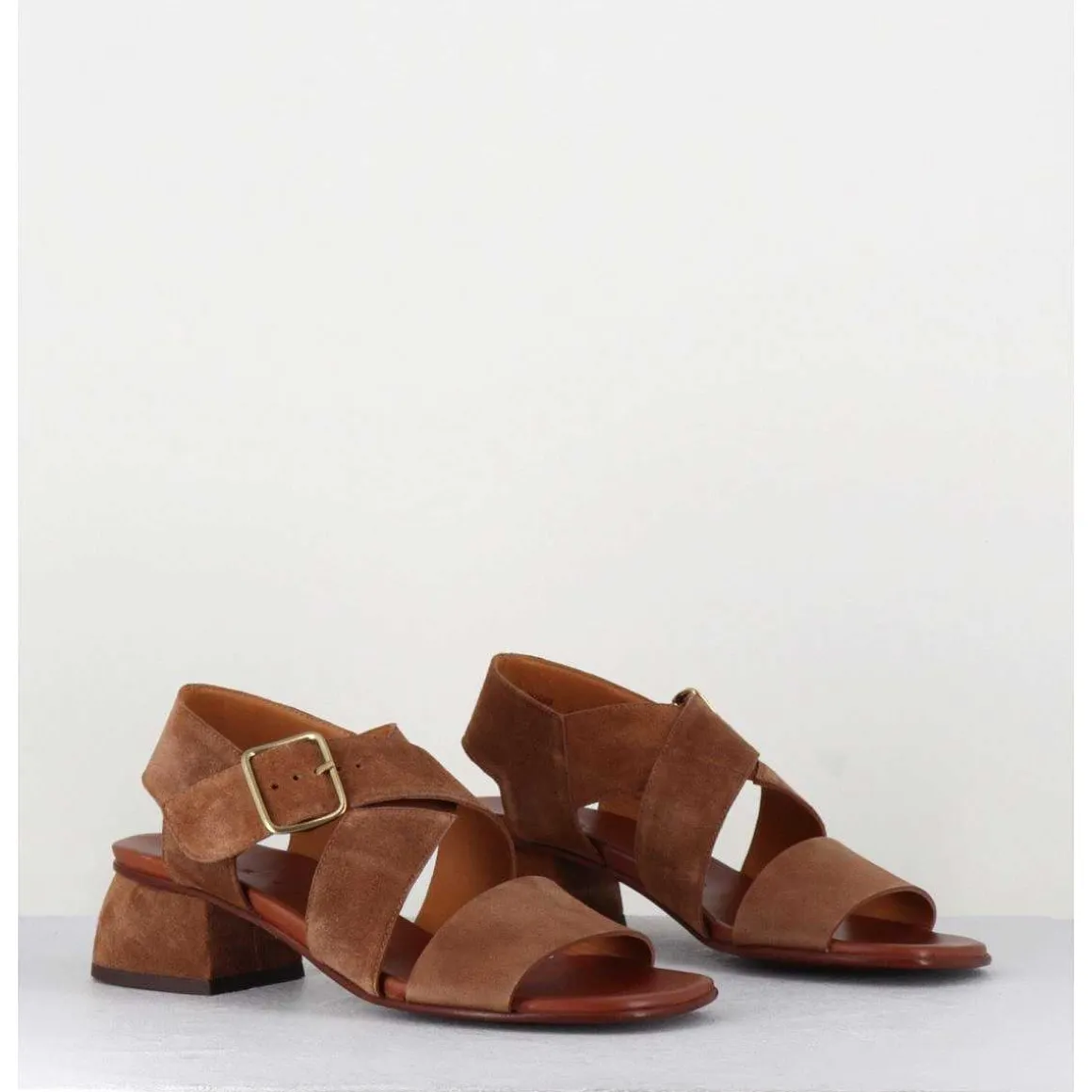 Sandales En Daim Marron A Brides Croisees - Qui-Israel44 Zeus Castano