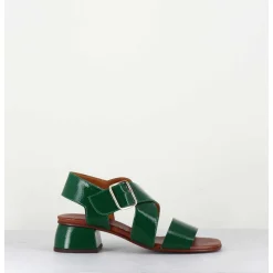 Sandales En Naplak Vert A Brides Croisees - Qui-Israel44 Salou Green