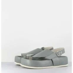 Sandales Entre-Doigts Semelle Epaisse En Cuir Gris - Gaviv1 Buffy Cloud