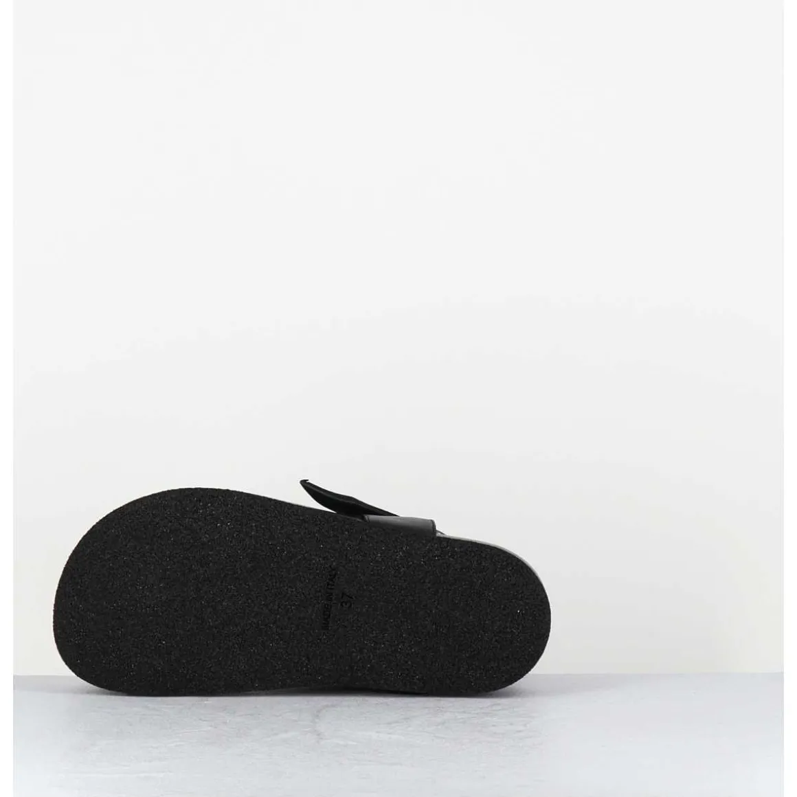 Sandales Entre-Doigts Semelle Epaisse En Cuir Noir - Gaviv3 Buffy Nero