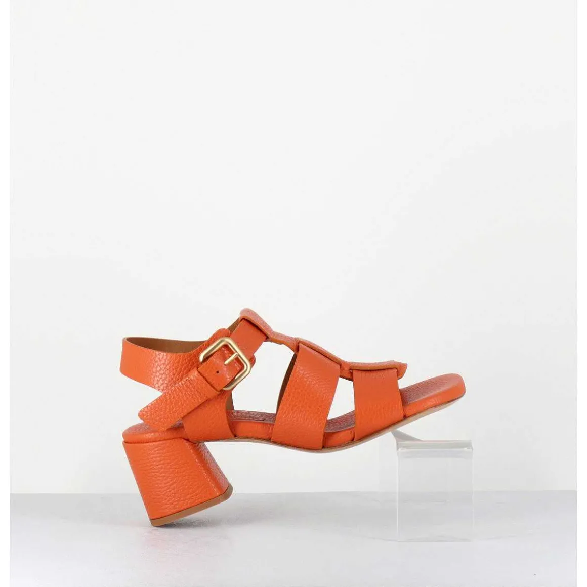 Sandales Multi-Brides En Cuir Graine Orange - S125 Cloud Orange