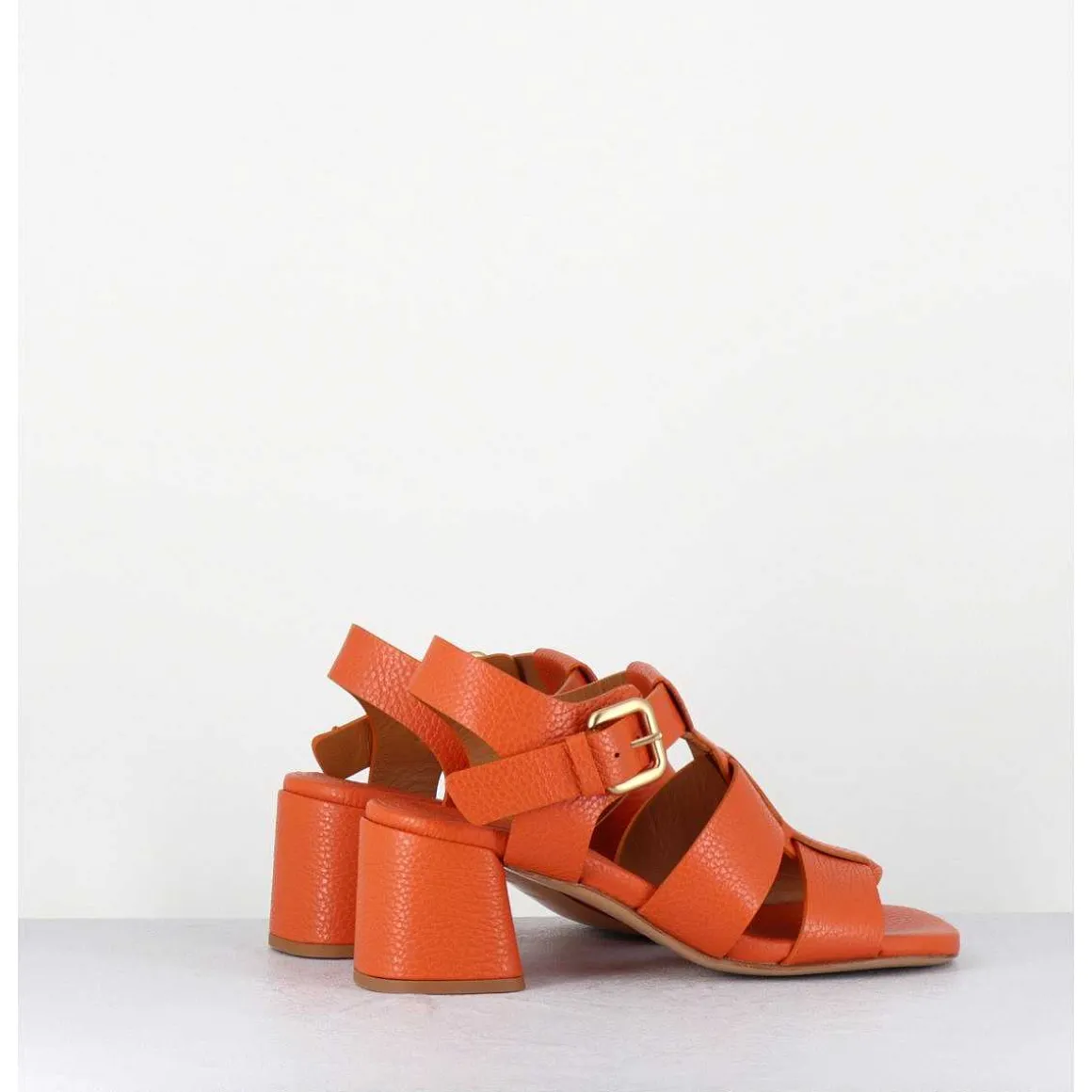 Sandales Multi-Brides En Cuir Graine Orange - S125 Cloud Orange