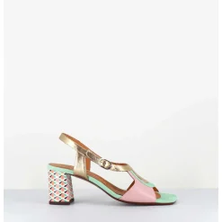Sandales Multi-Matiere Pastel & Imprime Art Deco - Lorvina44 Jeep Pink