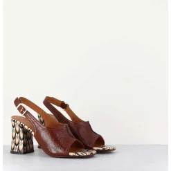 Sandales Naplak Marron Talon 70S & Imprime Colore - Pendal44 Ferrari Cuero