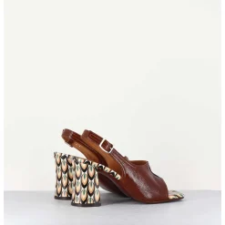 Sandales Naplak Marron Talon 70S & Imprime Colore - Pendal44 Ferrari Cuero