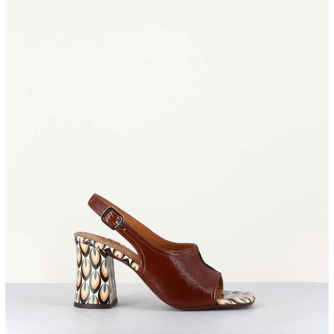 Sandales Naplak Marron Talon 70S & Imprime Colore - Pendal44 Ferrari Cuero
