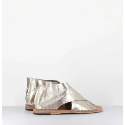 Sandales Plates En Cuir Souple Or Clair - Itaca006 Max Platino
