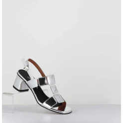 Sandales 60S Cuir Miroir Argent - Lefai12 Specchio Argento