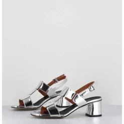 Sandales 60S Cuir Miroir Argent - Lefai12 Specchio Argento