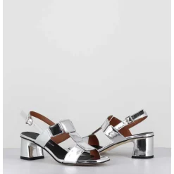 Sandales 60S Cuir Miroir Argent - Lefai12 Specchio Argento