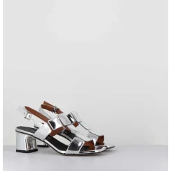 Sandales 60S Cuir Miroir Argent - Lefai12 Specchio Argento