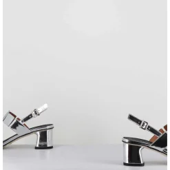 Sandales 60S Cuir Miroir Argent - Lefai12 Specchio Argento