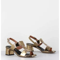 Sandales 60S Cuir Miroir Dore - Lefai11 Specchio Oro