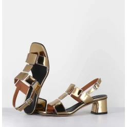 Sandales 60S Cuir Miroir Dore - Lefai11 Specchio Oro