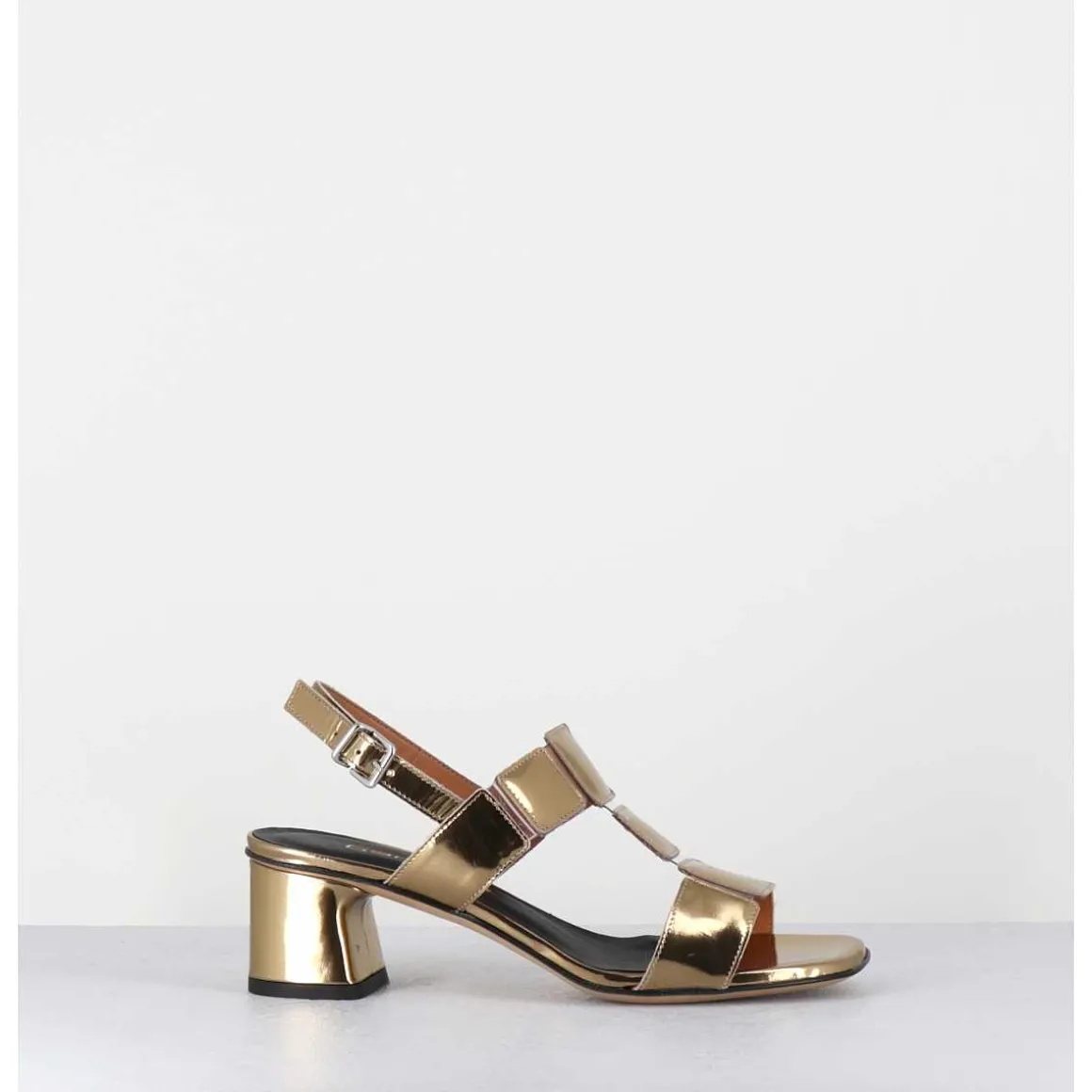 Sandales 60S Cuir Miroir Dore - Lefai11 Specchio Oro