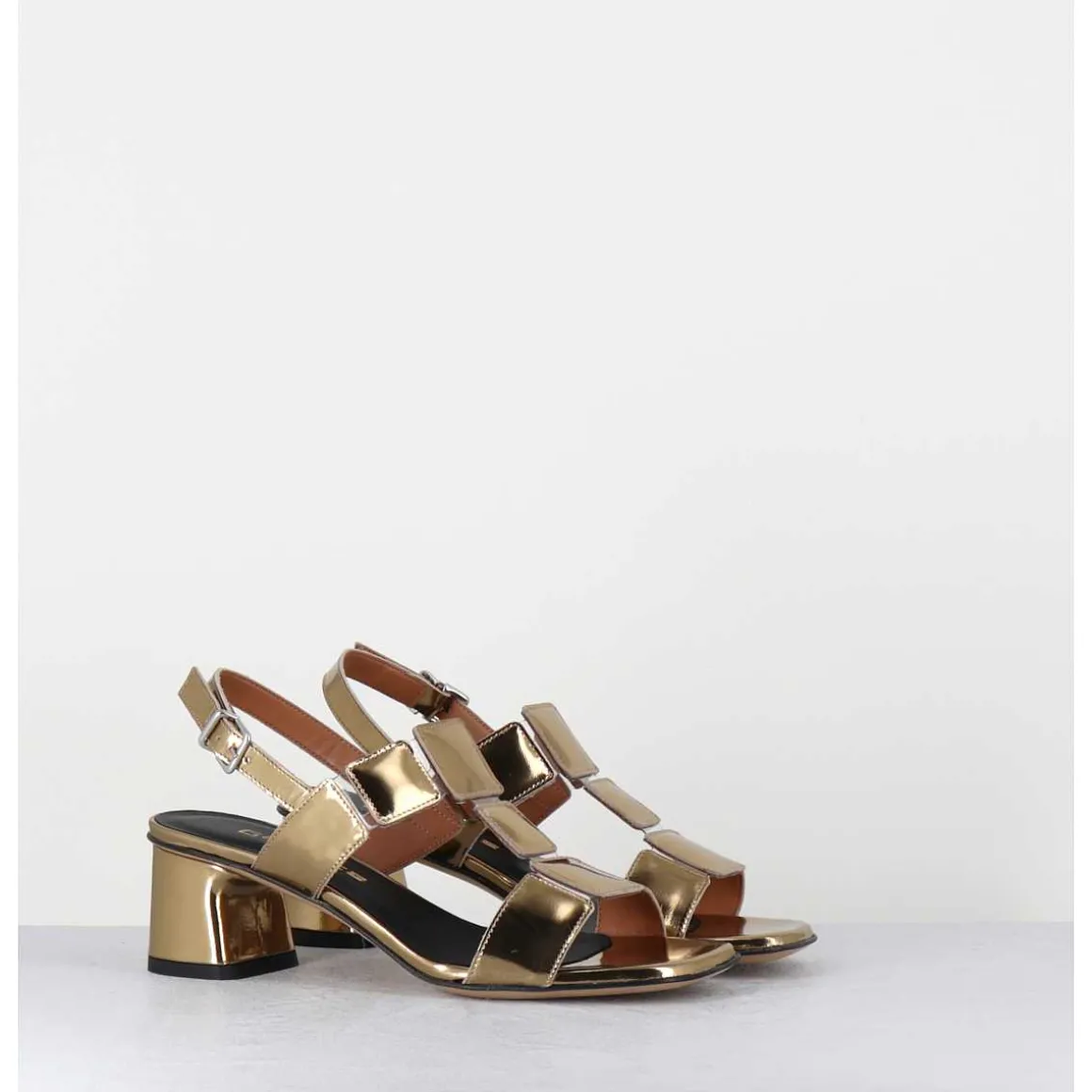 Sandales 60S Cuir Miroir Dore - Lefai11 Specchio Oro
