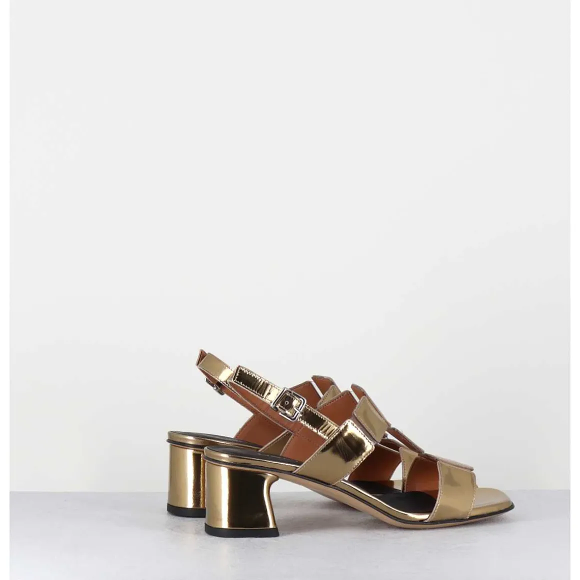 Sandales 60S Cuir Miroir Dore - Lefai11 Specchio Oro
