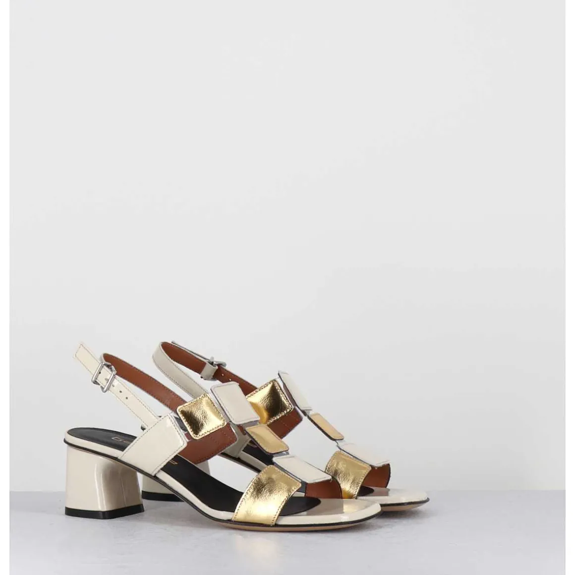 Sandales 60S En Cuir Blanc Casse & Dore - Lefai6 Lux Talco