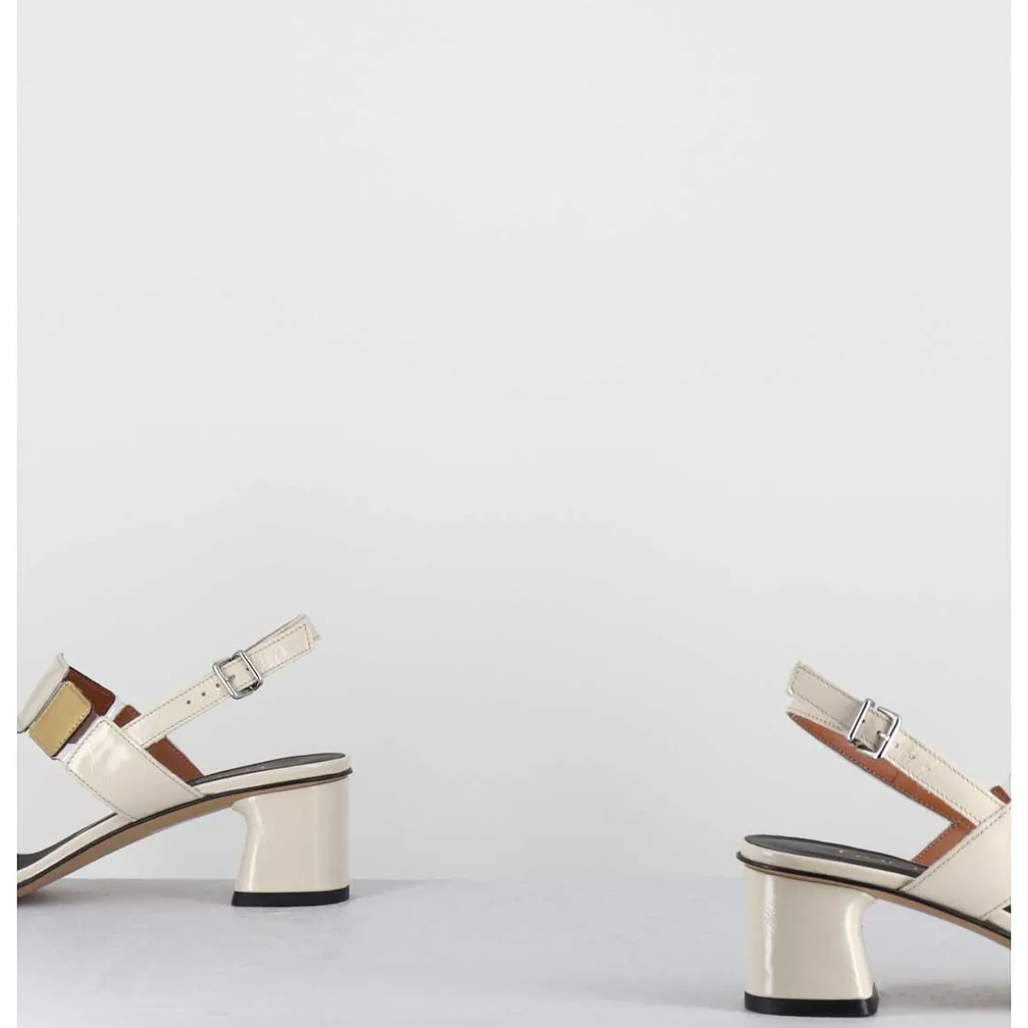 Sandales 60S En Cuir Blanc Casse & Dore - Lefai6 Lux Talco