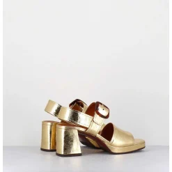 Sandales 70S En Cuir Metallise Or - Ginka42 Porsche Gold