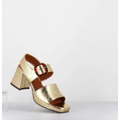 Sandales 70S En Cuir Metallise Or - Ginka42 Porsche Gold