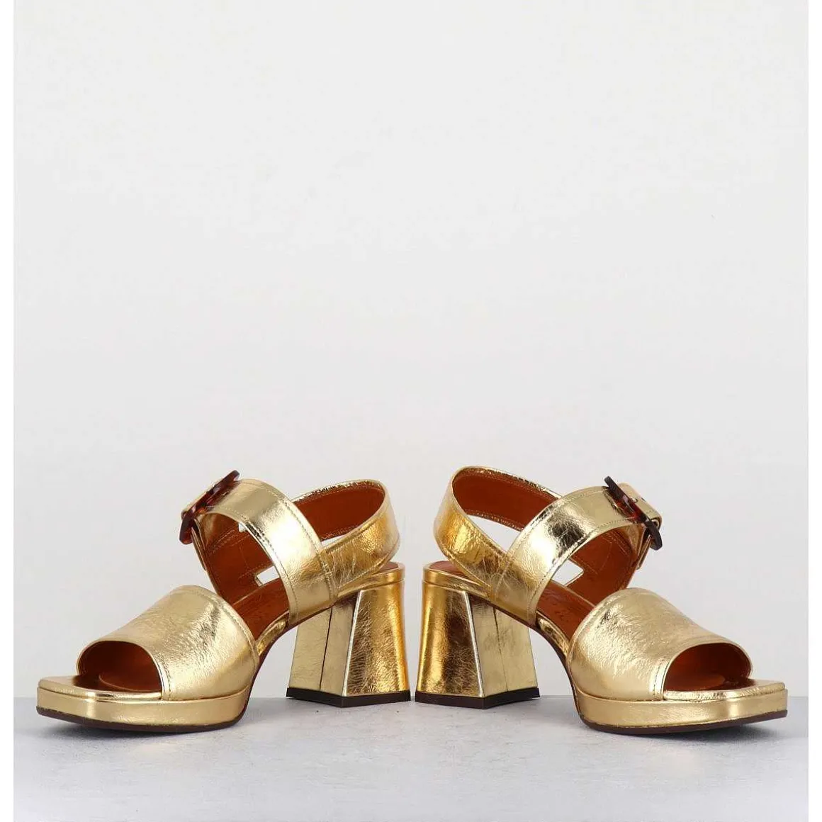 Sandales 70S En Cuir Metallise Or - Ginka42 Porsche Gold