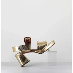 Sandales 70S En Cuir Metallise Or - Ginka42 Porsche Gold