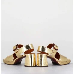 Sandales 70S En Cuir Metallise Or - Ginka42 Porsche Gold