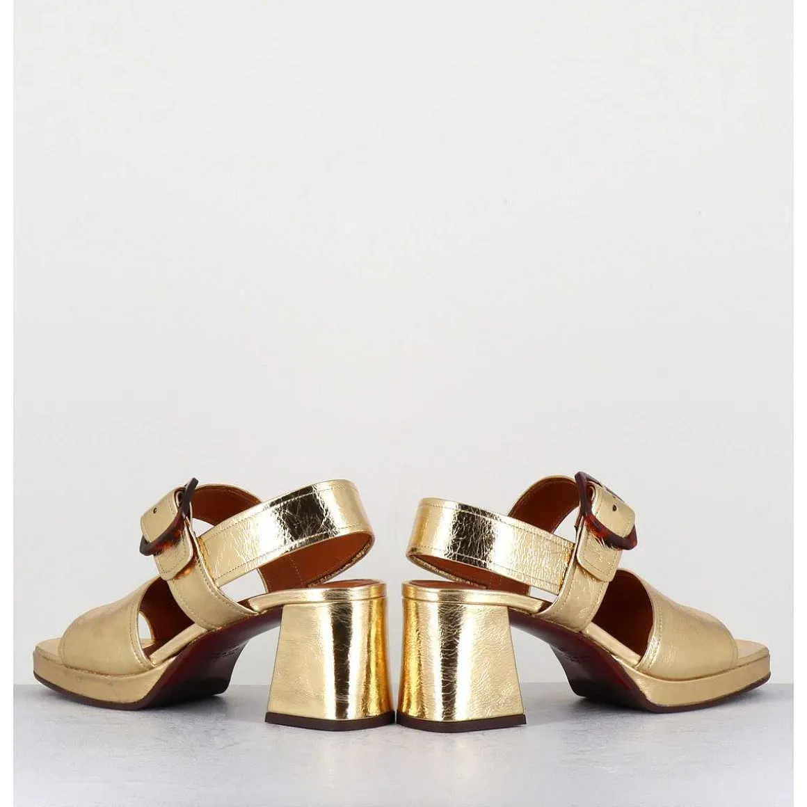 Sandales 70S En Cuir Metallise Or - Ginka42 Porsche Gold