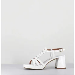 Sandales 70S En Cuir Vernis Blanc - Taga Vernice Bianco