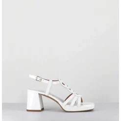 Sandales 70S En Cuir Vernis Blanc - Taga Vernice Bianco